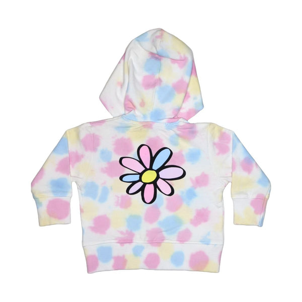 Little Mish - Happy Flower Tie Dye Zip Hoodie
