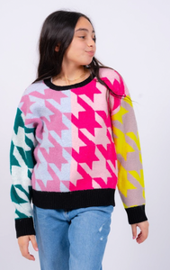 CPW - Syvan Multi Houndstooth Crew Sweater