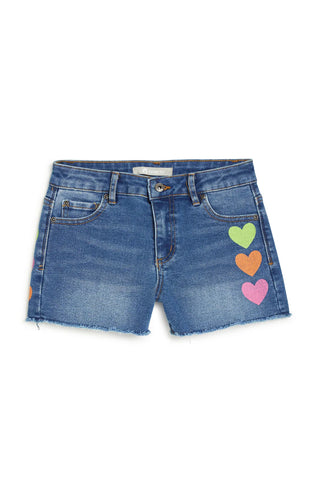 Tractr - Brittany - Colorful Heart Print Short
