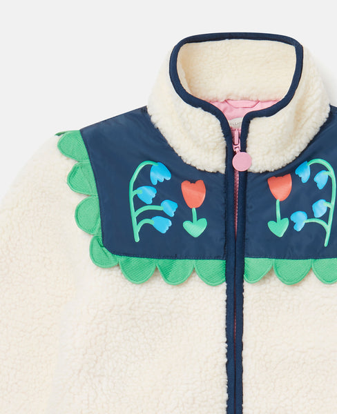 Stella McCartney Kids - Folk Flower Embroidery Fleece Jacket
