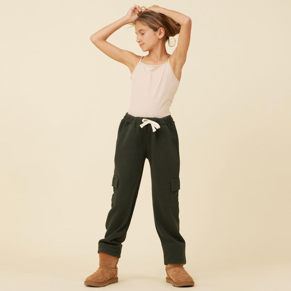 Vintage Havana - Forest Green Cargo Sweatpants