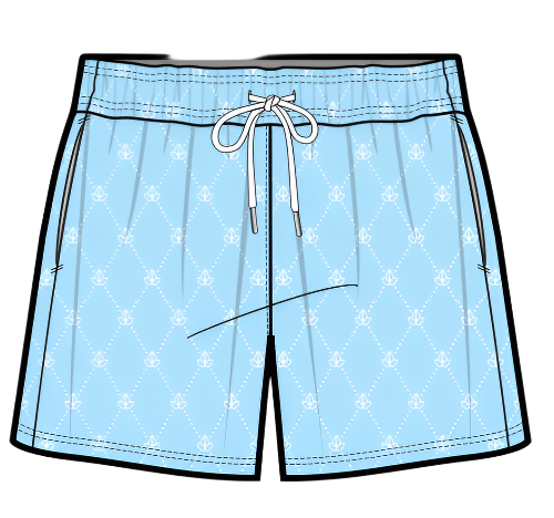 The Drip Shop - Sky Monogram Shorts