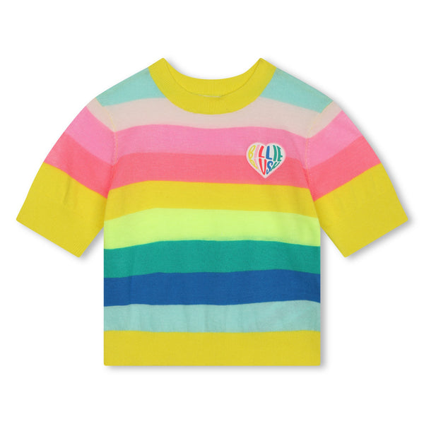 Billieblush - Short Sleeve Striped Knit Sweater