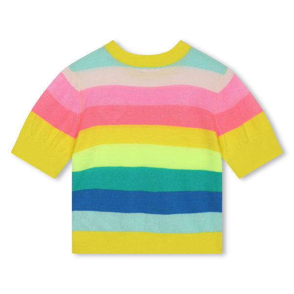 Billieblush - Short Sleeve Striped Knit Sweater