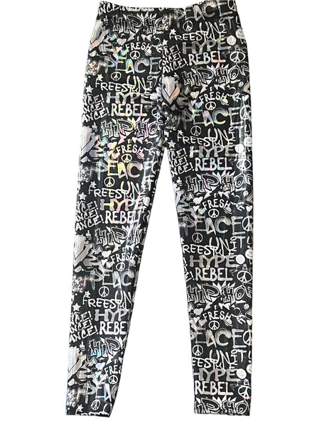 Dori Creations - Black/Silver Graffiti Leggings