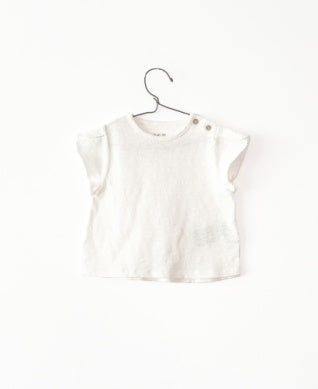 Play Up - Infant Girl Ivory Tee with Shoulder Snaps