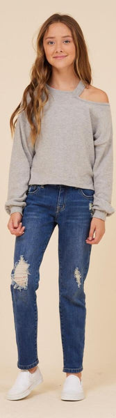 Vintage Havana - SOFT RIBBED SLIT NECK TOP