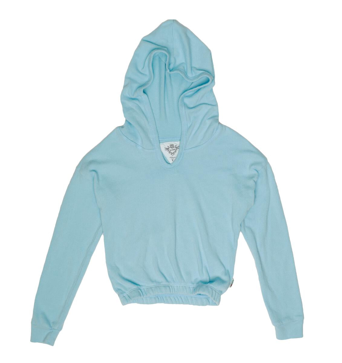 T2Love - Hooded Top with Elastic Hem - Cotton Blue