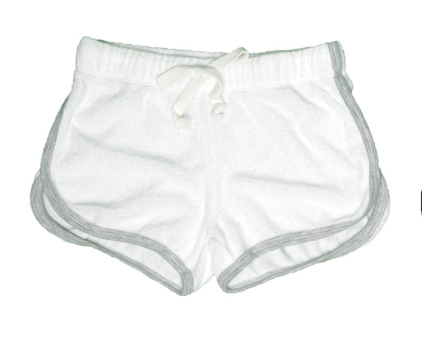 T2Love - White Terry Track Shorts