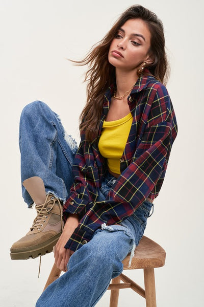 Mimosa - Navy Plaid Serena Shirt