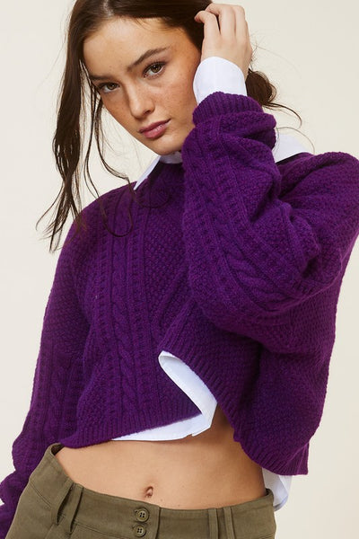 Mimosa - Hattie Sweater - Eggplant