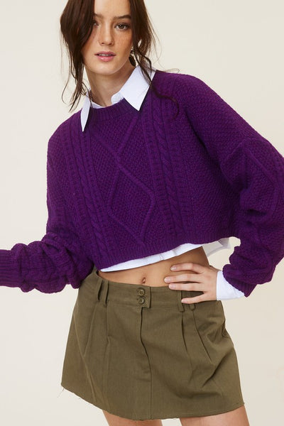 Mimosa - Hattie Sweater - Eggplant