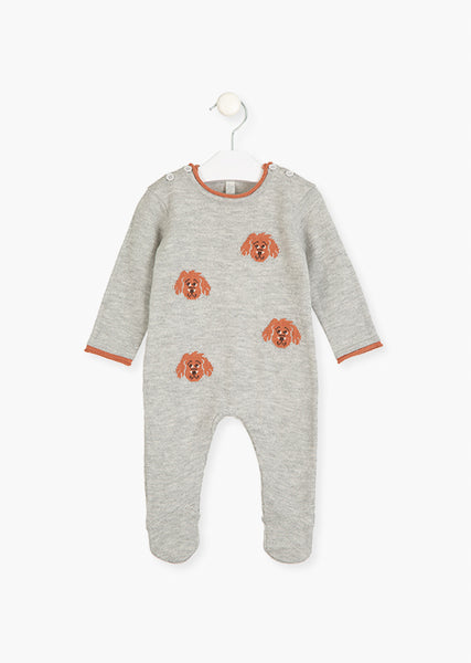 Losan - Knit Dog Print Romper