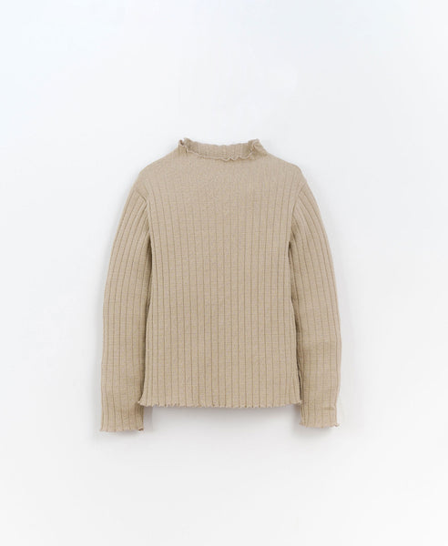 Play Up - Ribbed Long Sleeve Tee - Oatmeal