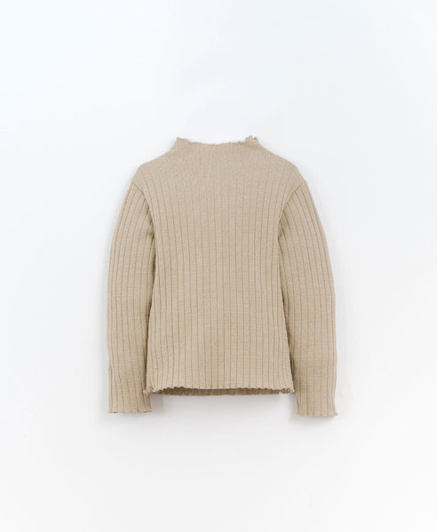 Play Up - Ribbed Long Sleeve Tee - Oatmeal