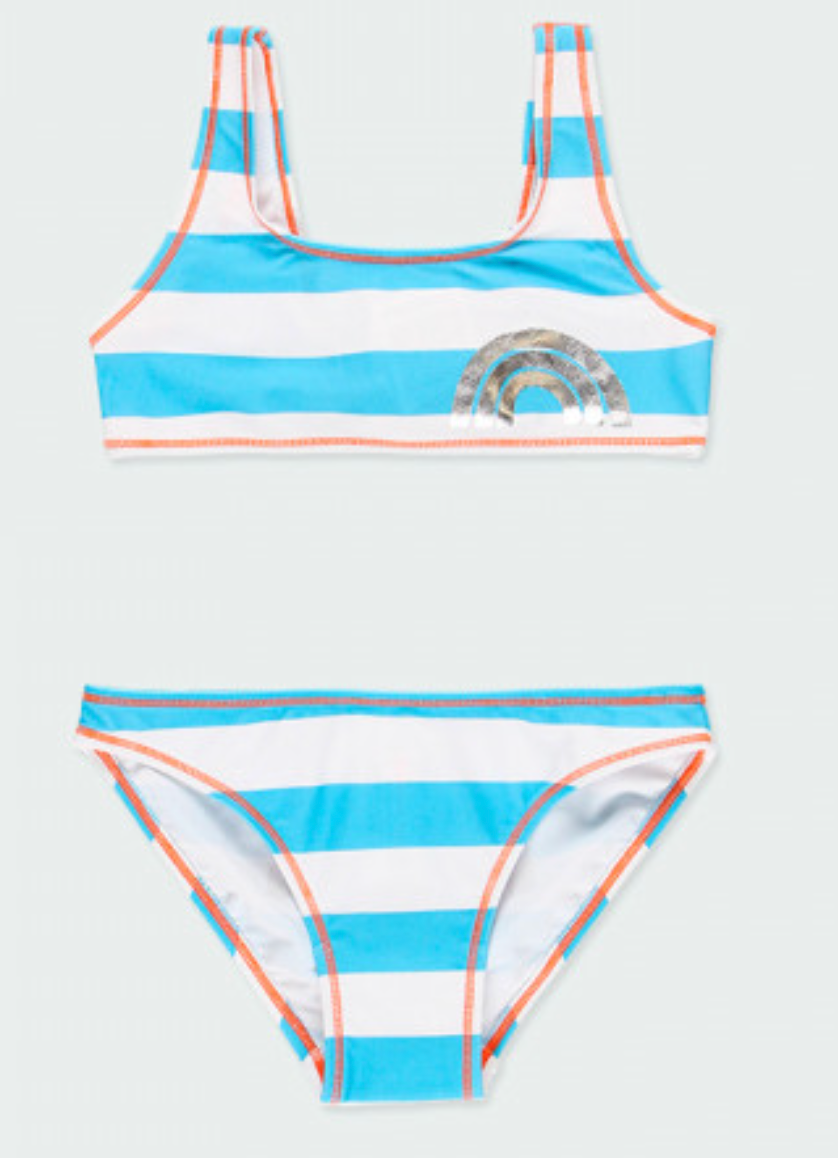 Boboli - Striped Bikini with Rainbow Print