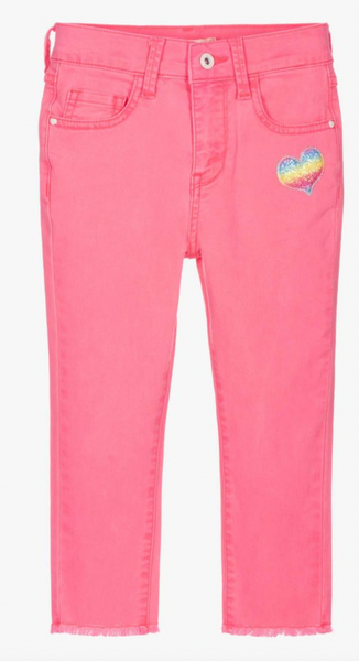 Billieblush Apparel - Neon Pink Heart Jeans