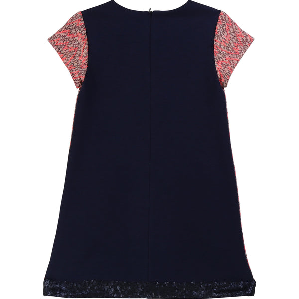 BILLIEBLUSH Girls Short Sleeve Dress with Faux Fur Pockets