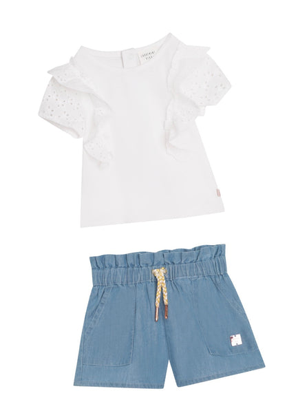 Carrement Beau - Eyelet Ruffled T-Shirt