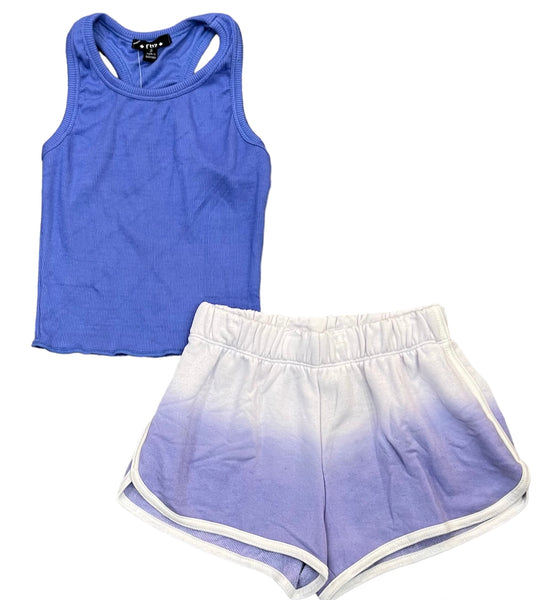 Flowers by Zoe - White/Blue Ombre Shorts