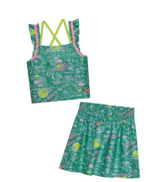 Billieblush - Tropical Print Satin Tank
