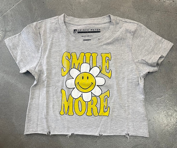 Prince Peter - Smile More Distressed Crop Tee