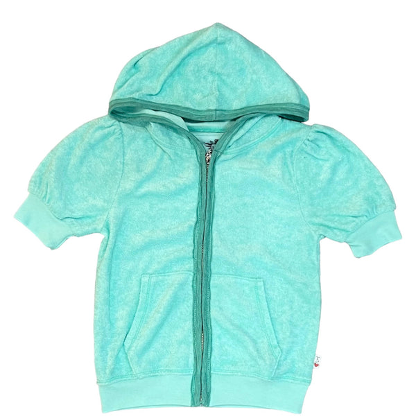 T2Love -Mint Terry Short Sleeved Hoodie