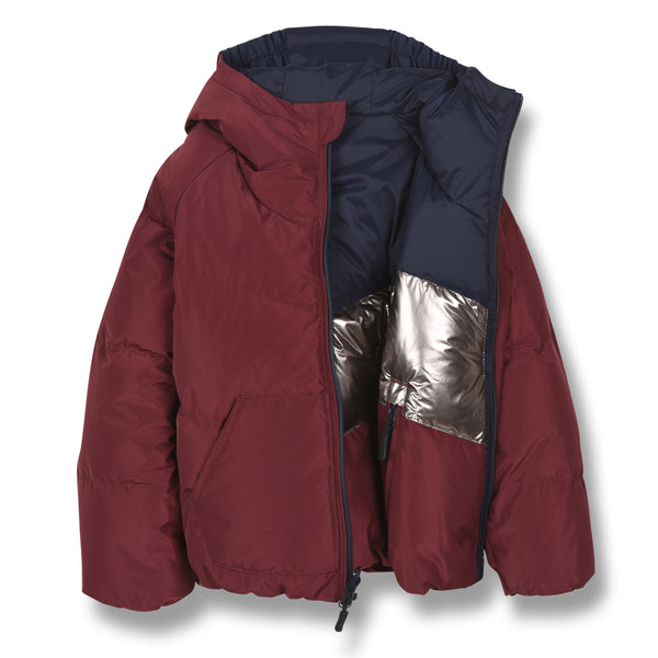 FINGER IN THE NOSE Colorblock Reversible Down Jacket
