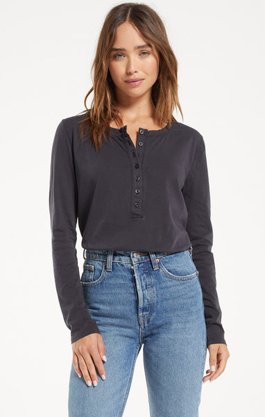 Z Supply - Andren Organic Long Sleeve Tee - Washed Black