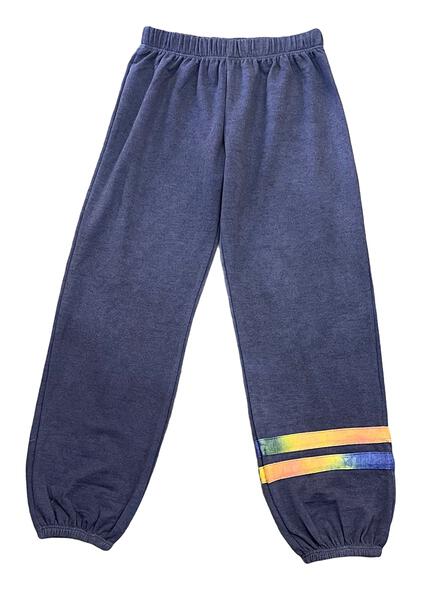 Tweenstyle -Navy Sweatpants with Tie Dye Leg Stripes