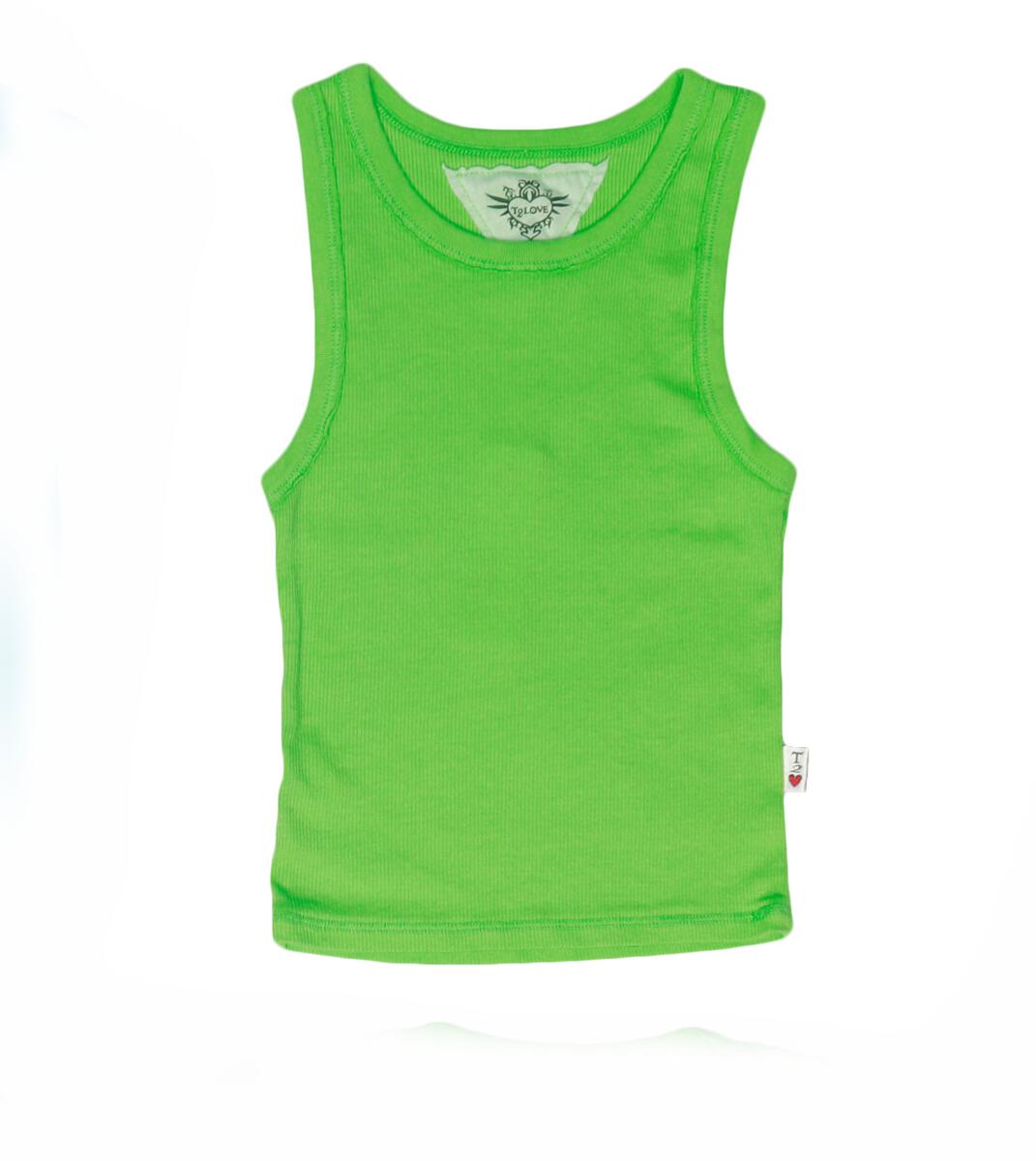 T2Love - Fitted Crew Tank - Neon Green