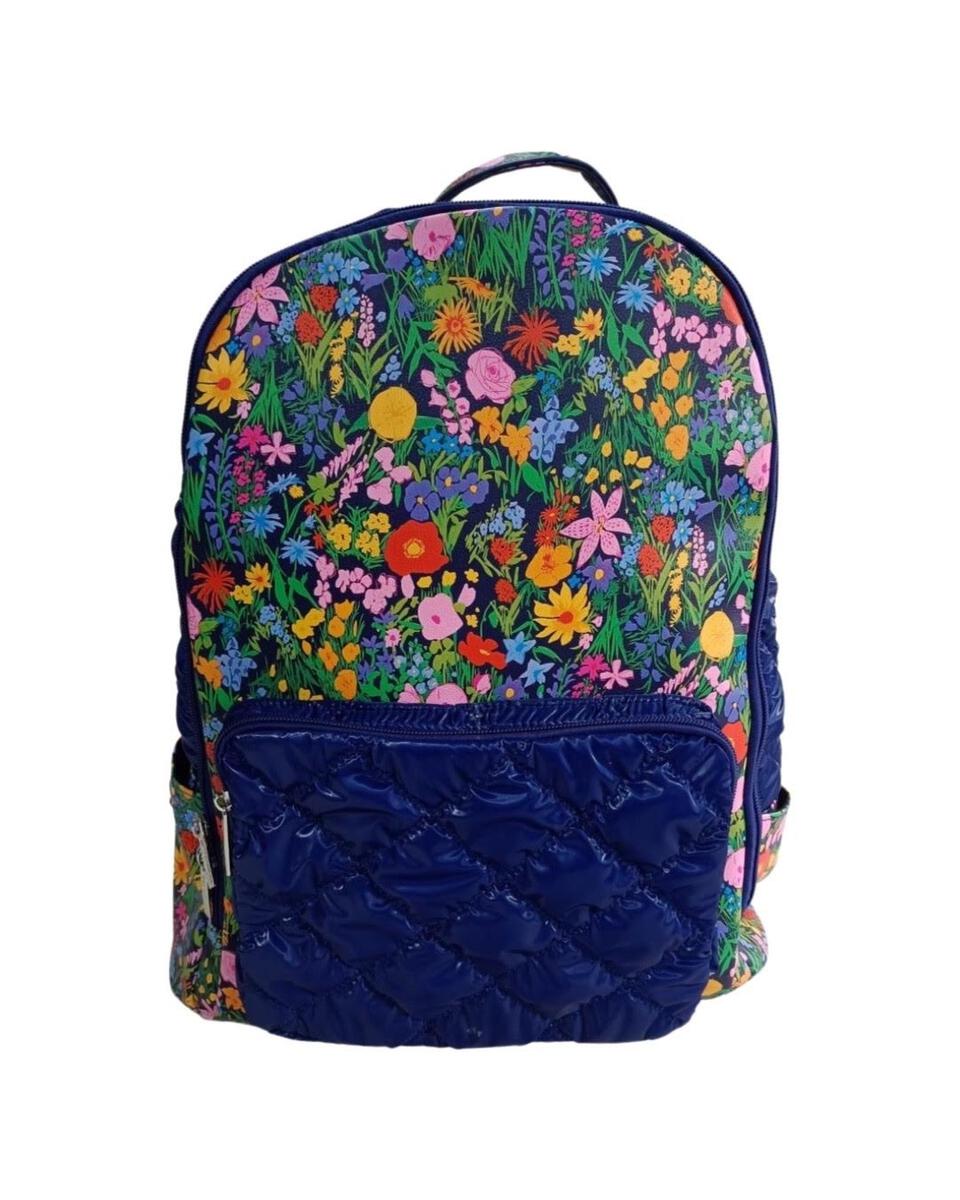 Bari Lynn Backpack FLORAL NAVY QUILTED BACKPACK Full Size Stoopher Boots