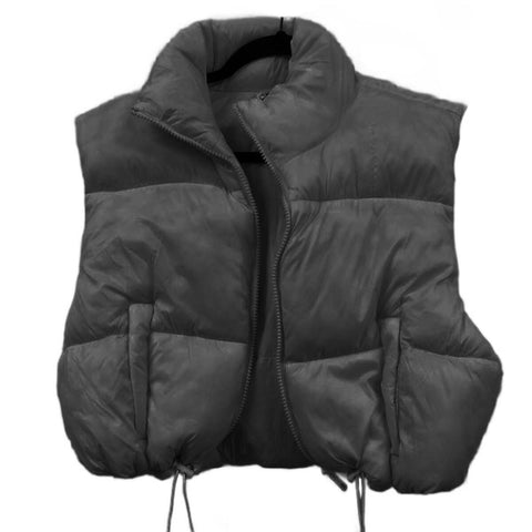 Love Daisy - Cropped Puffer Vest - Black
