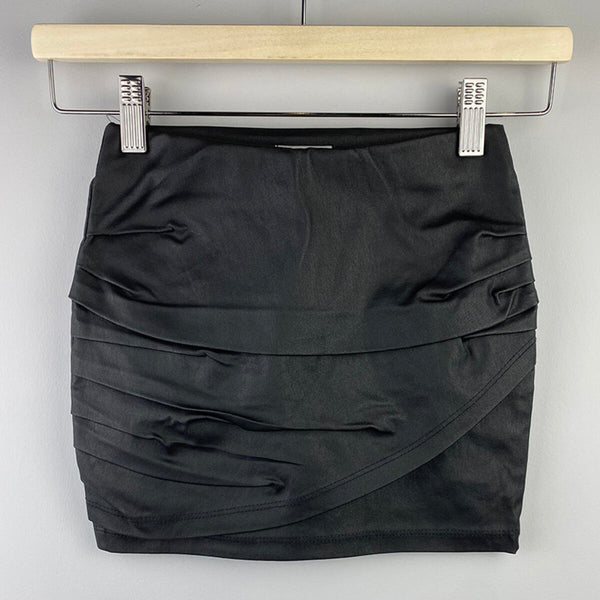 If So - Black Pleather Layered Skirt