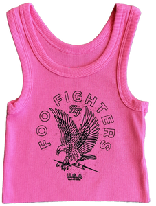 Rowdy Sprout - Foo Fighters Pink Crop Tank Top
