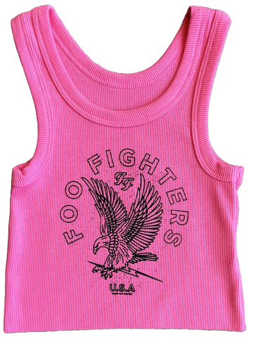 Rowdy Sprout - Foo Fighters Pink Crop Tank Top
