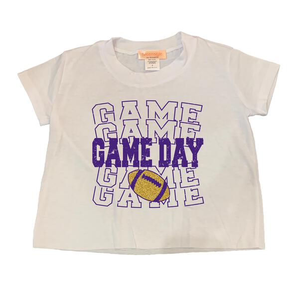 Tweenstyle by Stoopher - Gameday Stack Boxy Tee - Purple/Gold