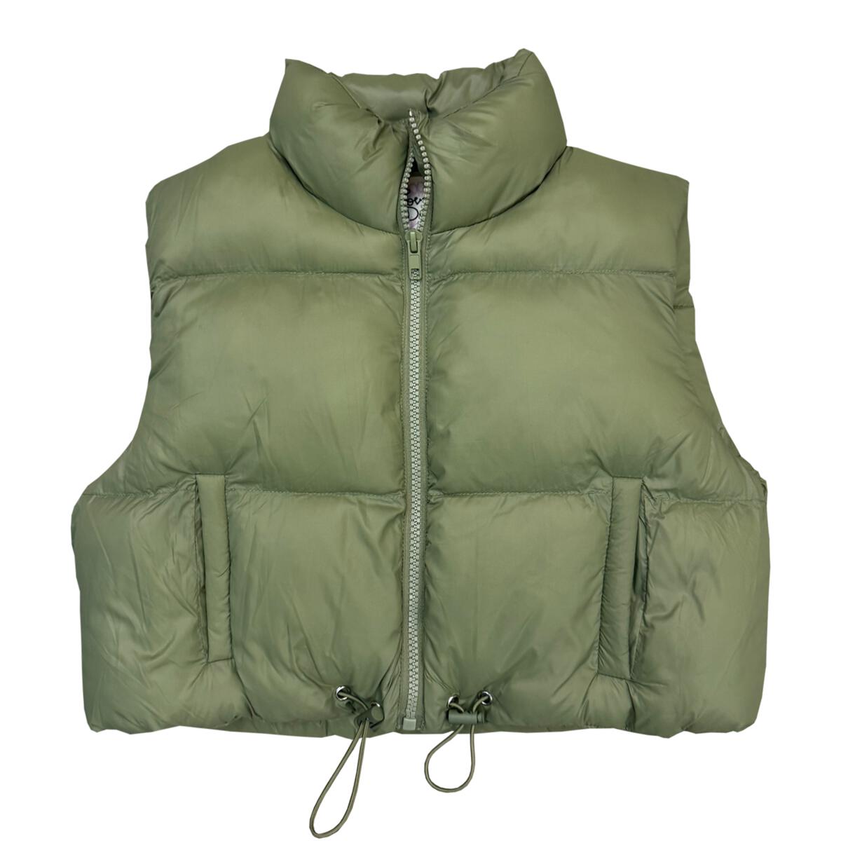 Love Daisy - Olive Puffer Vest