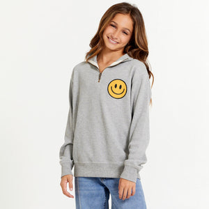 Vintage Havana - Thermal 1/4 Zip Top with Smiley Front and 14 Back Print