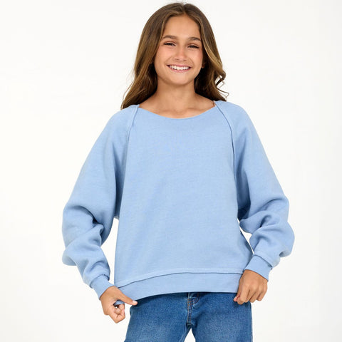 Vintage Havana - Light Blue Off-shoulder Sweatshirt