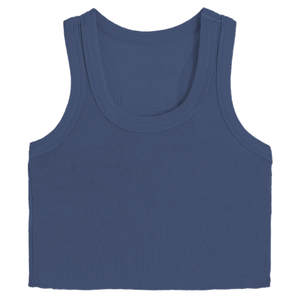 Suzette - Girls Ribbed Tank - Marlin Blue