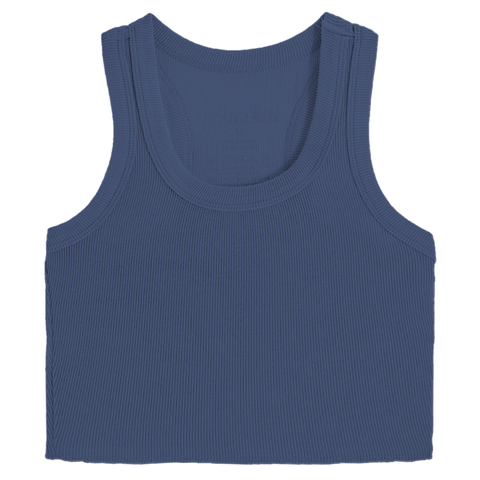 Suzette - Girls Ribbed Tank - Marlin Blue