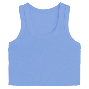 Suzette - Girls Ribbed Tank - Chambray Blue