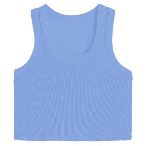 Suzette - Girls Ribbed Tank - Chambray Blue