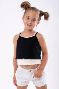 Tweenstyle by Stoopher - White Denim Pleat Front Short