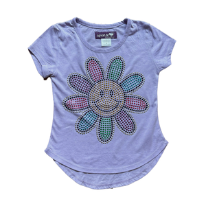 Sparkle by Stoopher - Smiley Flower - Lavender HiLo Burnout Tee