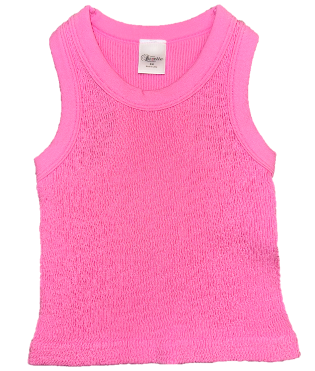 Suzette - Kids Smocked Tank Top - Bubble Gum