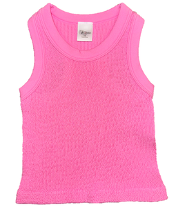 Suzette - Kids Smocked Tank Top - Bubble Gum