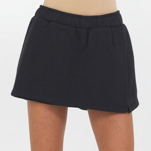 Vintage Havana - Sweatskort with Slit- Black