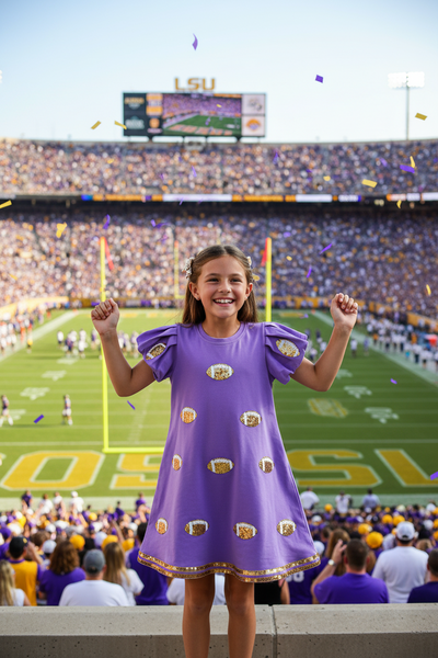 Tweenstyle by Stoopher - Puff Sleeve Football Dress - Lavender